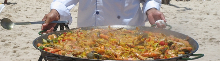Paella contest on the beach of Estepona, Marbella, Spain