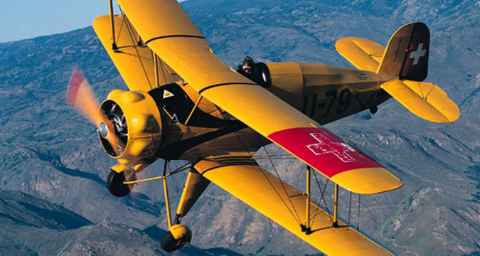 War plane panoramic flight over the costa del sol