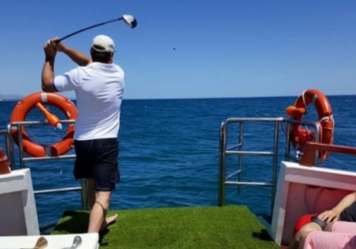 golf at sea from a boat in marbs